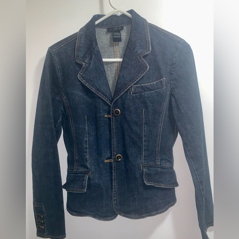 The Limited Stretch Denim Jacket Womans Two-Button Fitted Size S